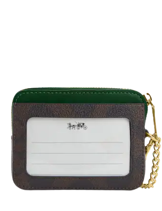 Coach Zip Card Case In Signature Canvas