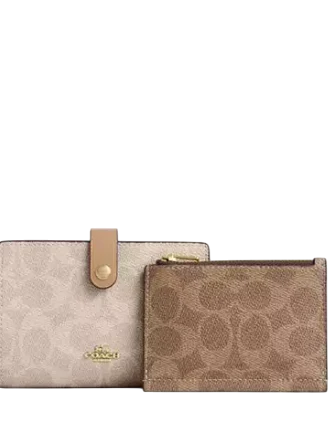 Coach 2 In 1 Wallet In Blocked Signature Canvas
