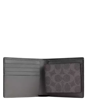 Coach 3 In 1 Wallet In Signature Canvas With Varsity Stripe