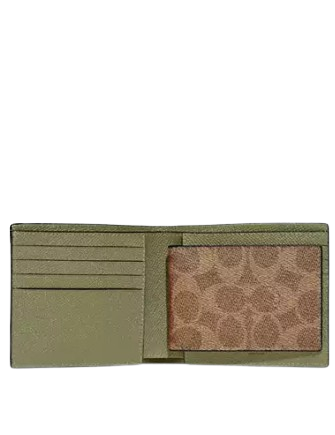 Coach 3 In 1 Wallet With Signature Canvas Interior