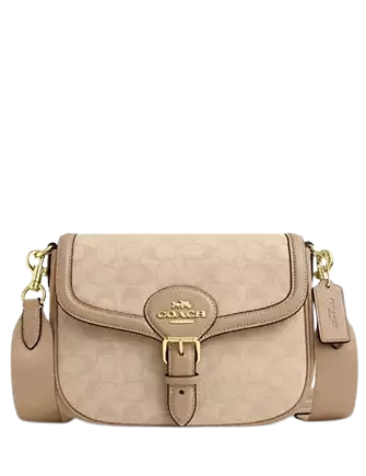 Coach Amelia Saddle Bag With Signature Canvas