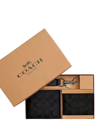 Coach Boxed 3 In 1 Wallet Gift Set In Signature Canvas