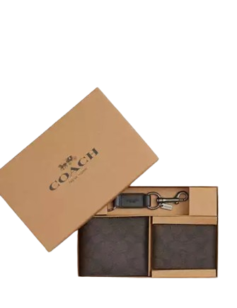 Coach Boxed 3 In 1 Wallet Gift Set In Signature Canvas