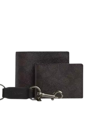 Coach Boxed 3 In 1 Wallet Gift Set In Signature Canvas