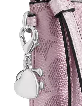 Coach Boxed Corner Zip Wristlet In Signature Canvas With Charms
