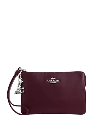 Coach Boxed Corner Zip Wristlet With Charms