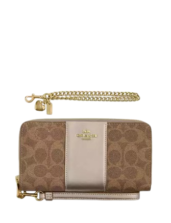 Coach Boxed Long Zip Around Wallet In Signature Canvas