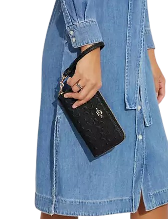 Coach Boxed Long Zip Around Wallet In Signature Leather