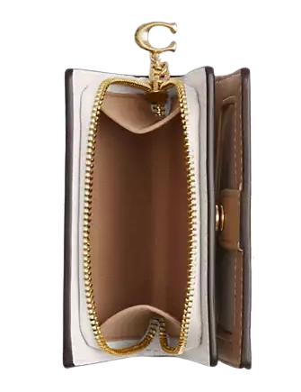 Coach Boxed Snap Wallet And Picture Frame Bag Charm With Star Print  Chalk