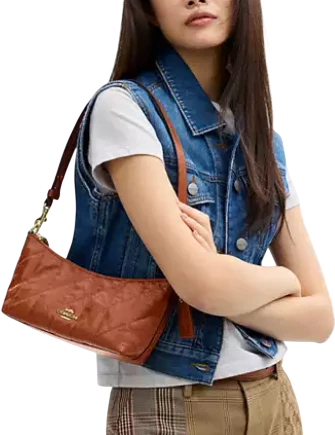 Coach Caitlin Shoulder Bag With Quilting And Charm