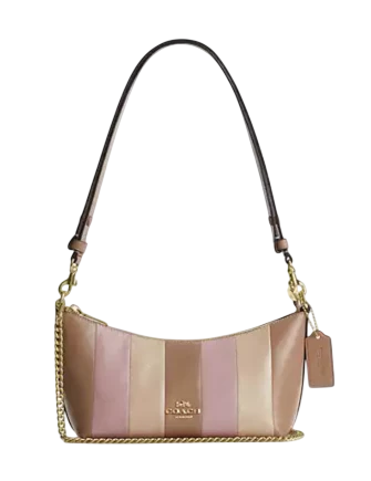 Coach Caitlin Shoulder Bag With Striped Patchwork