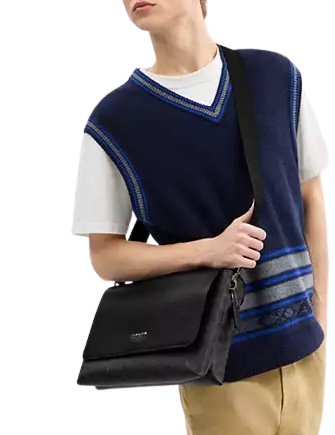 Coach Caleb Messenger Bag In Signature Canvas