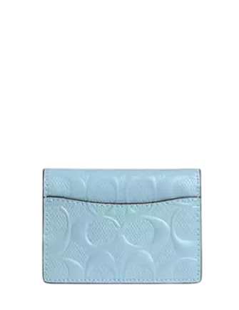 Coach Card Case With Charm In Signature Leather
