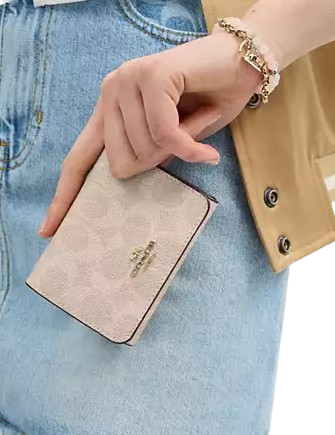 Coach Card Holder Wallet In Blocked Signature Canvas