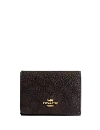 Coach Card Holder Wallet In Blocked Signature Canvas