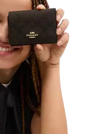 Coach Card Holder Wallet In Blocked Signature Canvas
