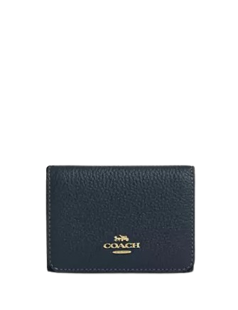Coach Card Holder Wallet In Signature Canvas With Cherry Print
