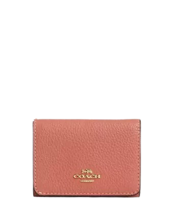 Coach Card Holder Wallet In Signature Canvas With Floral Print