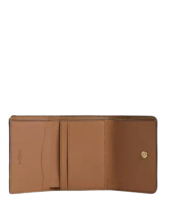 Coach Card Holder Wallet In Signature Canvas With Floral Print
