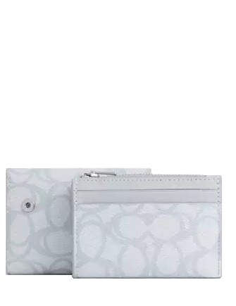 Coach Card Holder Wallet In Sketch Signature Canvas