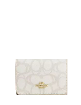 Coach Card Holder Wallet In Sketch Signature Canvas