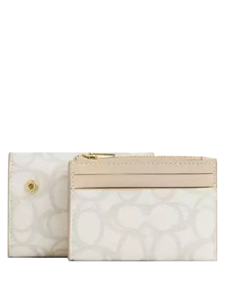 Coach Card Holder Wallet In Sketch Signature Canvas