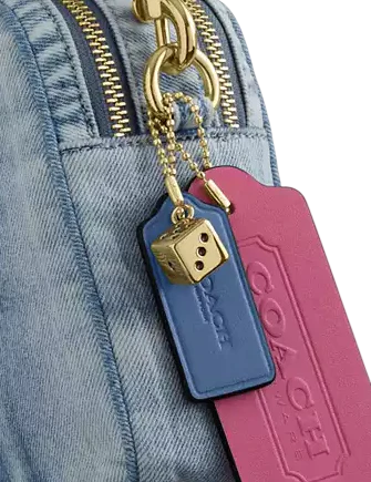 Coach Carey Crossbody Bag In Loved Denim With Charms