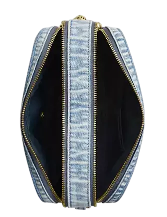 Coach Carey Crossbody Bag In Loved Denim With Charms