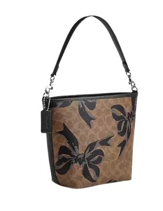 Coach City Bucket Bag In Signature Canvas With Bow Print