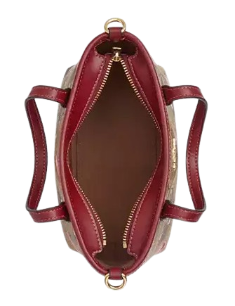 Coach City Mini Tote Bag In Signature Canvas With Cherry Print