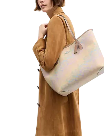 Coach City Tote Bag In Rainbow Signature Canvas