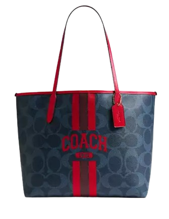 Coach City Tote Bag In Signature Canvas With Coach Graphic