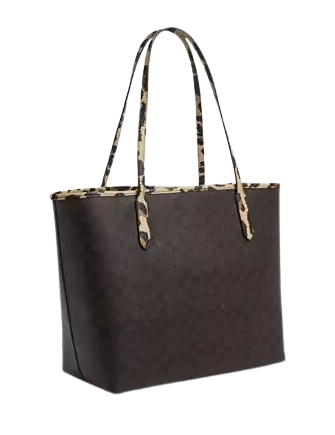 Coach City Tote Bag In Signature Canvas With Leopard Print