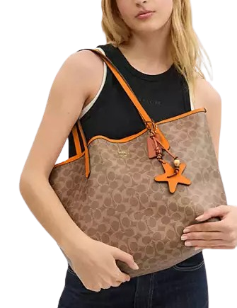 Coach City Tote Bag In Signature Canvas With Star Charm