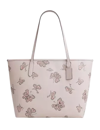 Coach City Tote Bag With Butterfly Print