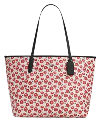 Coach City Tote Bag With Floral Print