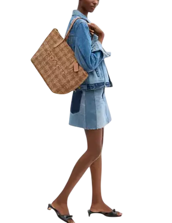 Coach City Tote Bag With Gingham Print