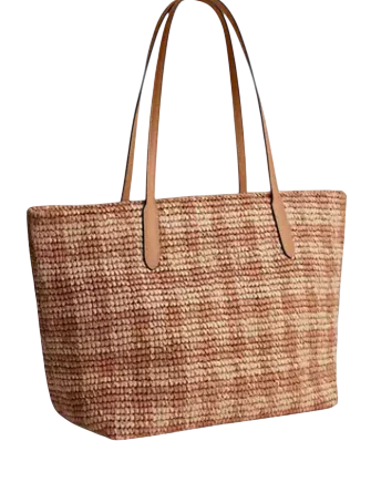 Coach City Tote Bag With Gingham Print