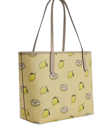 Coach City Tote Bag With Lemon Print