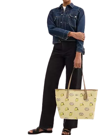 Coach City Tote Bag With Lemon Print