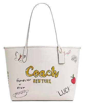 Coach City Tote Bag With Sketch Print