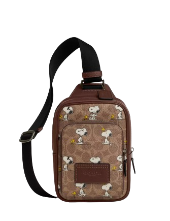 Coach Coach X Peanuts Racer Sling Pack In Signature Canvas With Snoopy Print