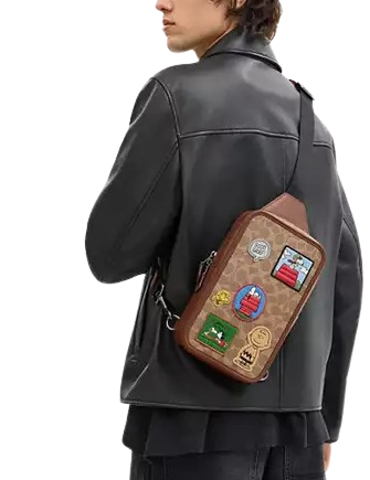 Coach Coach X Peanuts Sullivan Pack In Signature Canvas With Patches