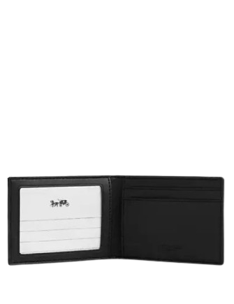 Coach Compact Billfold Wallet In Blocked Signature Canvas