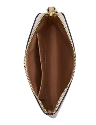 Coach Corner Zip Wristlet In Pretty Signature Canvas