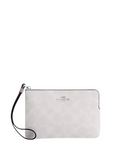 Coach Corner Zip Wristlet In Signature Canvas