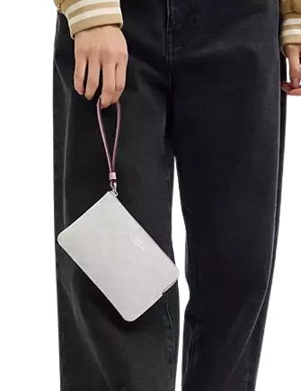 Coach Corner Zip Wristlet In Signature Canvas