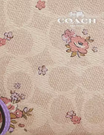 Coach Corner Zip Wristlet In Signature Canvas With Floral Print