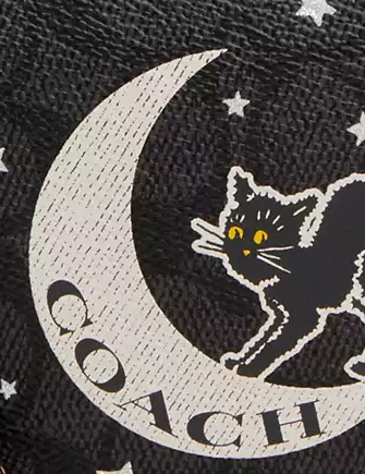 Coach Corner Zip Wristlet In Signature Canvas With Halloween Graphic