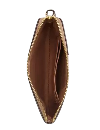 Coach Corner Zip Wristlet In Signature Canvas With Stripe